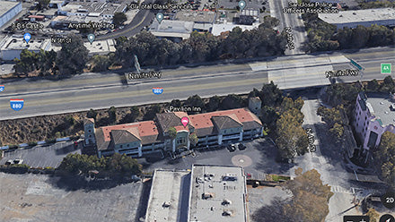 Aerial View of Pavilion Inn Jamboree San Jose