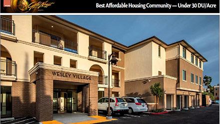 Wesley Village Grand Winner: Best Affordable Housing Community-under 30 du/acre - Gold Nugget Awards