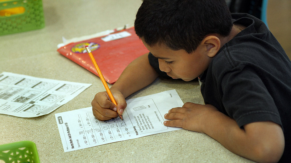 Child in after school center at Jamborees Bonterra in Brea
