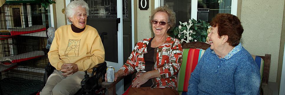 Jamborees Emerald Cove in Huntington Beach seniors enjoying resident event 

